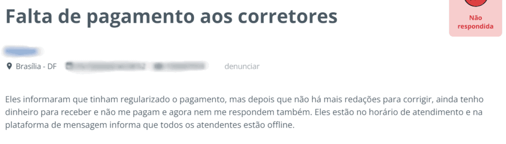 Corretor de plataformas de redação sem receber